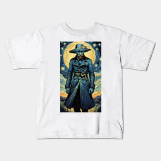 Starry Night Reverie: Van Gogh Portrait Inspired Kids T-Shirt